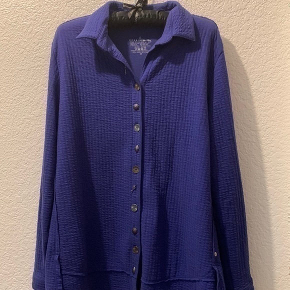 Neon Buddha medium button up long sleeve top - Picture 1 of 9